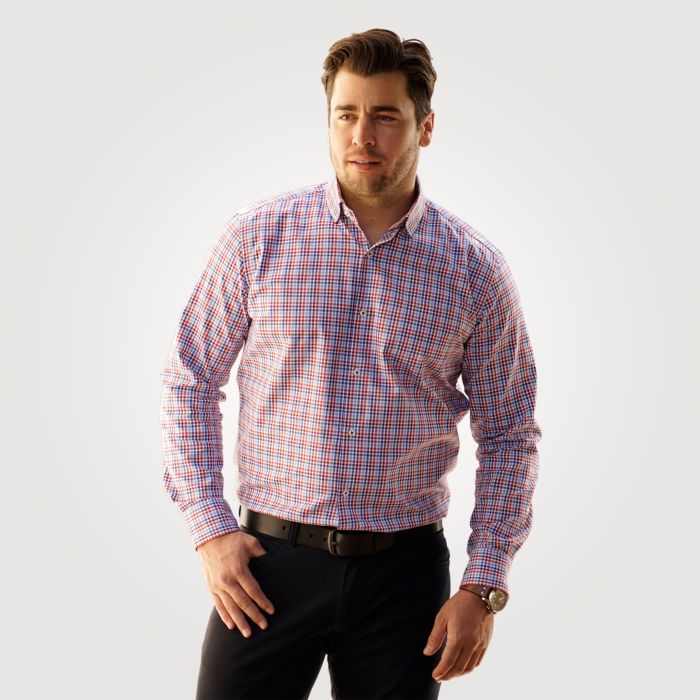 Image of Artime Bügelfreies Karohemd langarm, rot, 41/42 bei Lehner Versand Schweiz