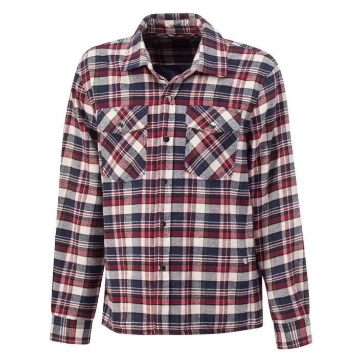 Image of Artime Herren-Flanell-Overshirt kariert, creme-rot, XXL bei Lehner Versand Schweiz