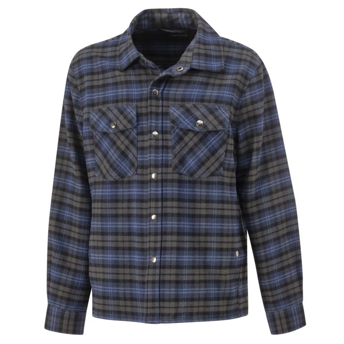 Image of Artime Herren-Flanell-Overshirt kariert, marine-grau bei Lehner Versand Schweiz