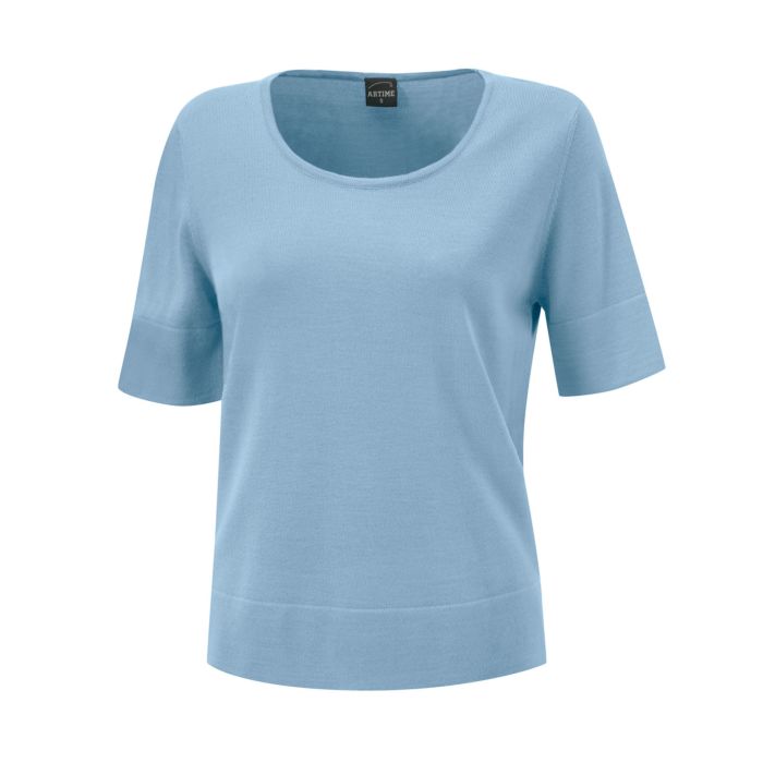 Image of Artime Feinstrick-Pullover mit kurzen Ärmeln, hellblau, XL bei Lehner Versand Schweiz