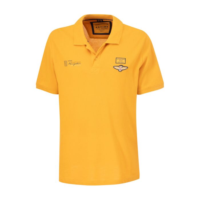Image of Artime Kurzarm Poloshirt mit Aufnäher, gelb, XXL bei Lehner Versand Schweiz