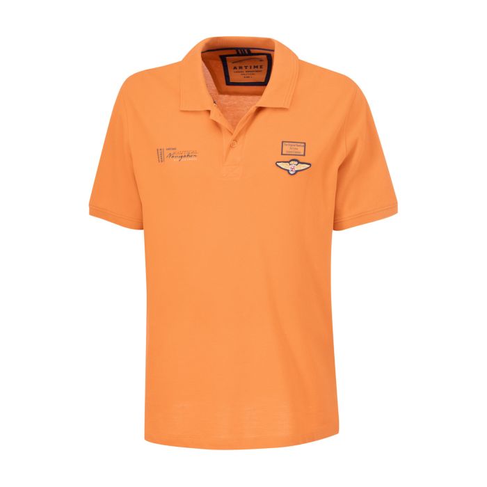 Image of Artime Kurzarm Poloshirt mit Aufnäher, orange, XXL bei Lehner Versand Schweiz