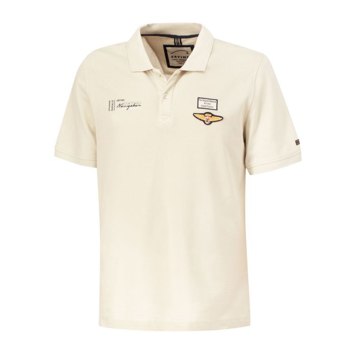 Image of Artime Kurzarm Poloshirt mit Aufnäher, sand, XL bei Lehner Versand Schweiz