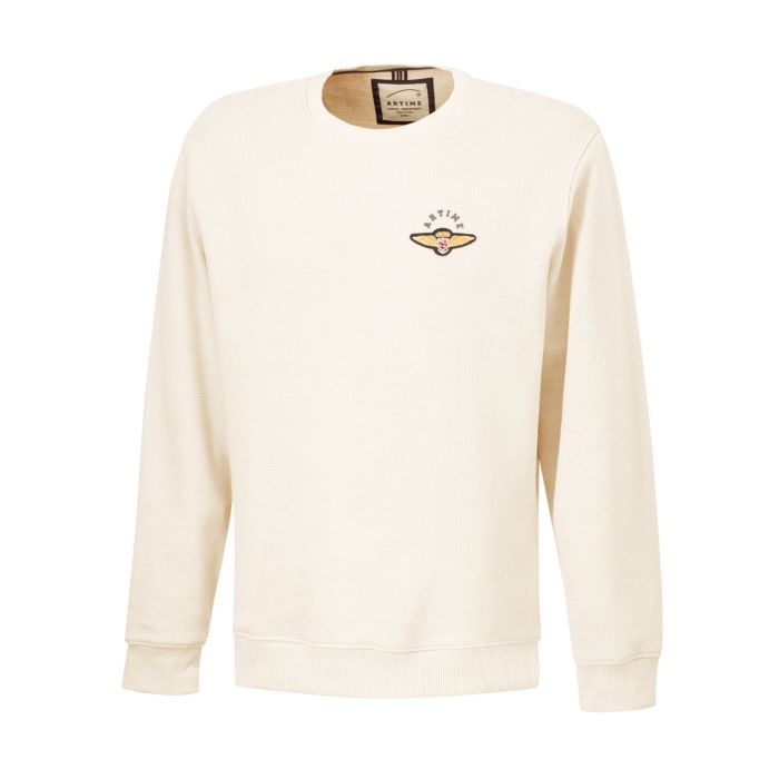 Image of Artime Lässiges Sweatshirt mit Aufnäher, sand, Xxxl bei Lehner Versand Schweiz