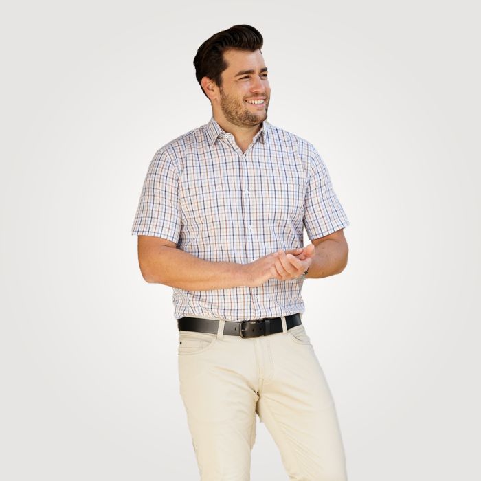 Image of Artime Kurzarmhemd Herren kariert, braun, 41/42 bei Lehner Versand Schweiz