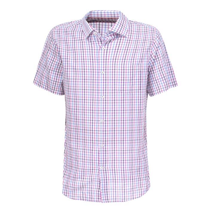 Image of Artime Kurzarmhemd Herren kariert, lila, 43/44 bei Lehner Versand Schweiz