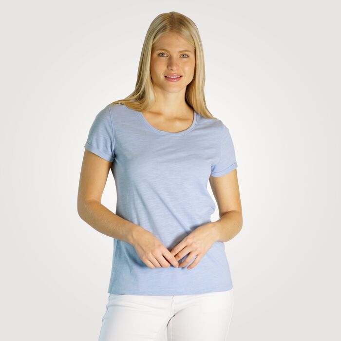 T-shirt basique, aspect fil flammé