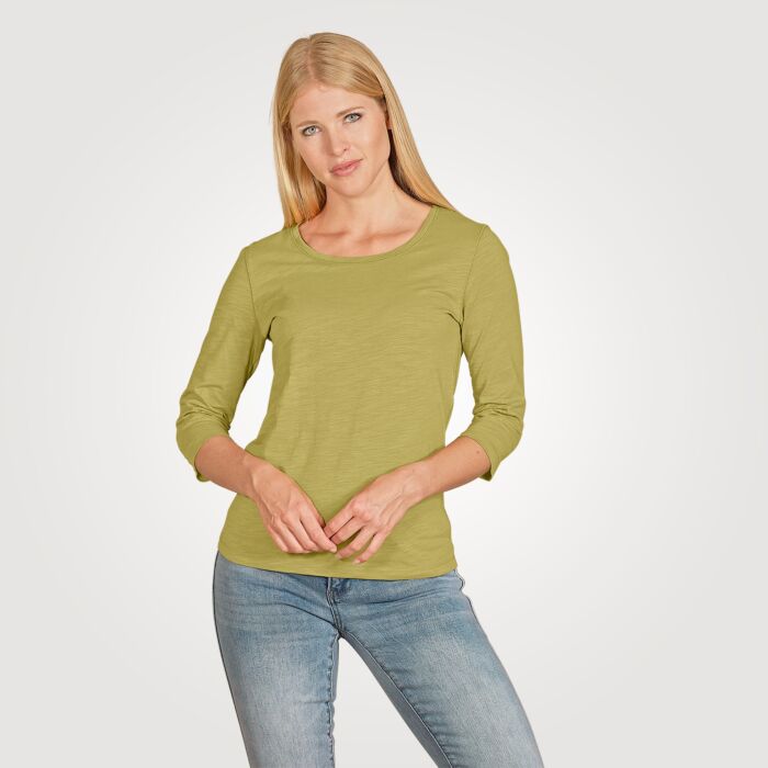 Basic 3/4 Arm Shirt Flammgarn-Optik