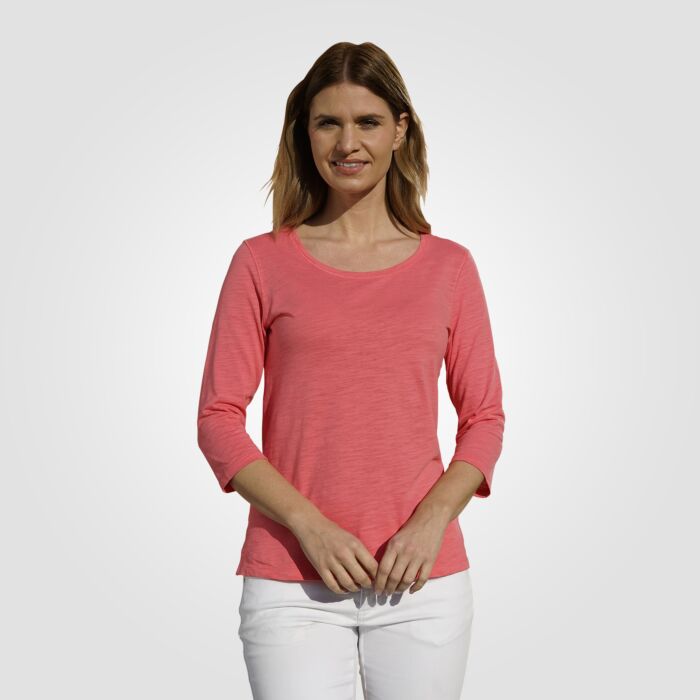 Basic 3/4 Arm Shirt Flammgarn-Optik