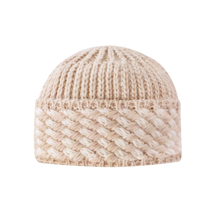 Image of Schöne Strickmütze mit breitem Umschlag, beige bei Lehner Versand Schweiz