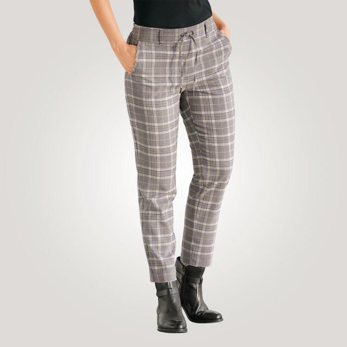 Image of Miss Beverly Karo-Hose mit Bindegürtel, grau, Xxxl bei Lehner Versand Schweiz