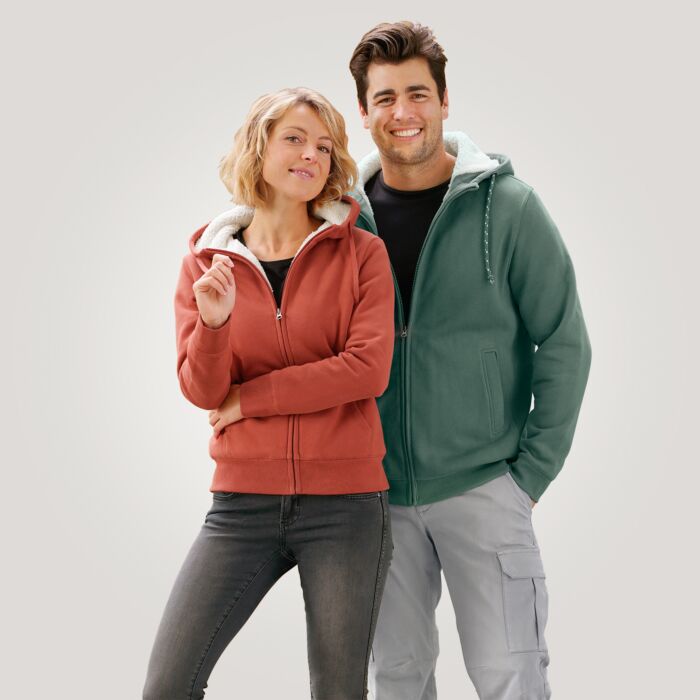 Veste sweat doublée de polaire épaisse