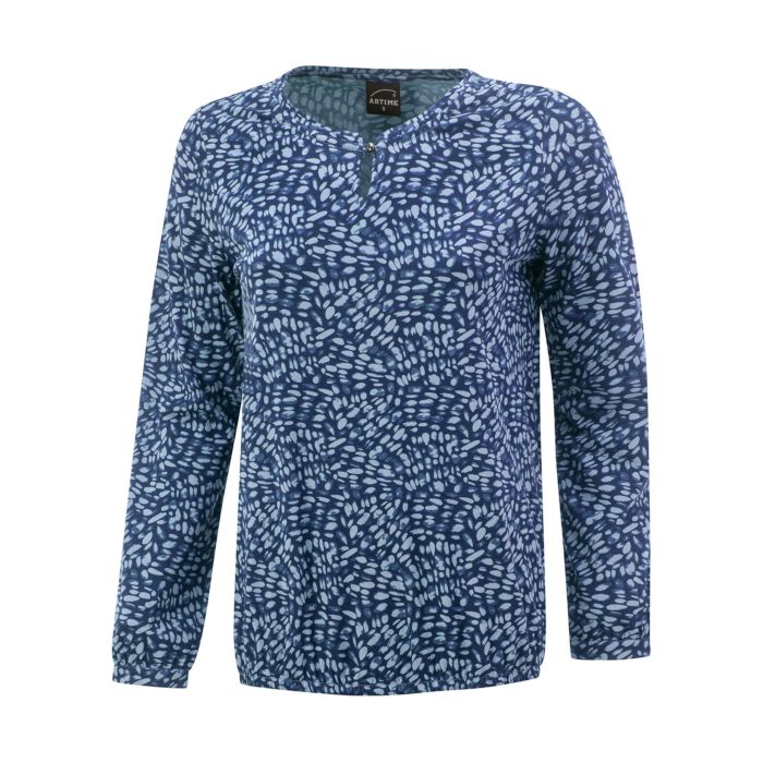 Image of Artime Langarm Shirt Allover Print, blau bei Lehner Versand Schweiz