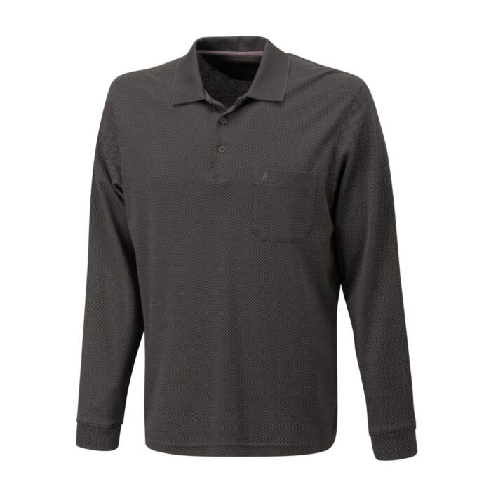 Ragman Herren Polo langarm Jacquard