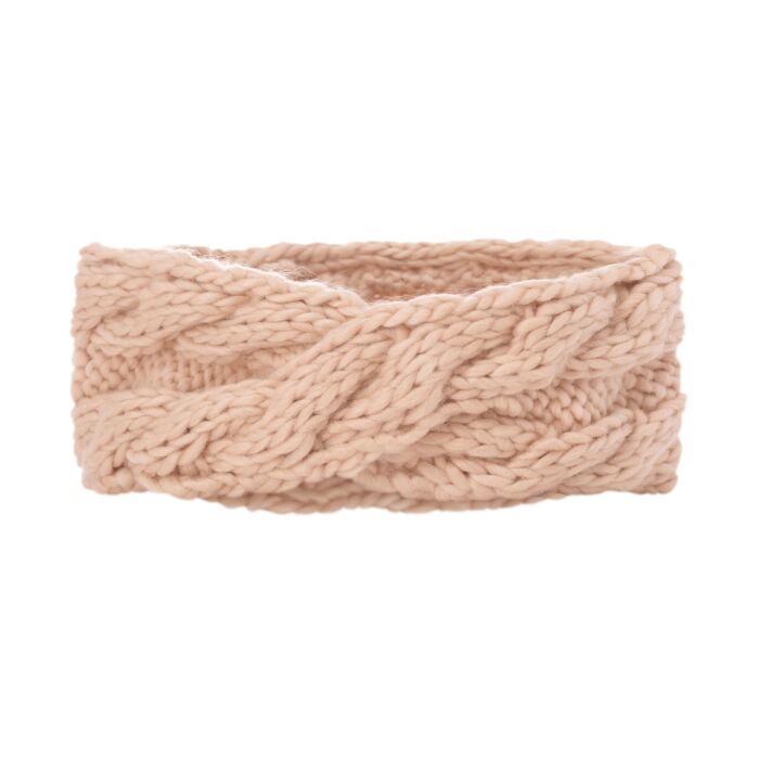 Image of Stirnband mit Zopfmuster und Knotenoptik, camel bei Lehner Versand Schweiz