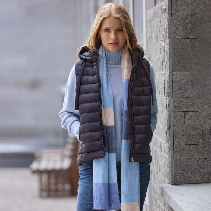 Écharpe en grosse maille, bleu clair