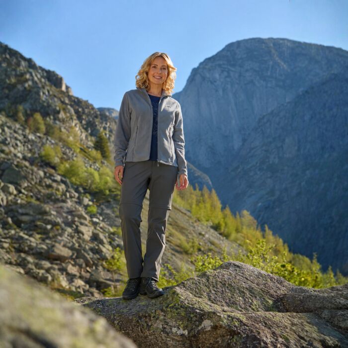 Veste fleece dames avec col droit