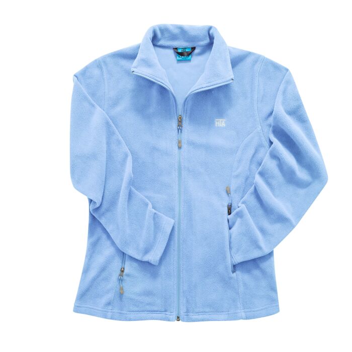 Damen-Fleecejacke uni mit Stehkragen