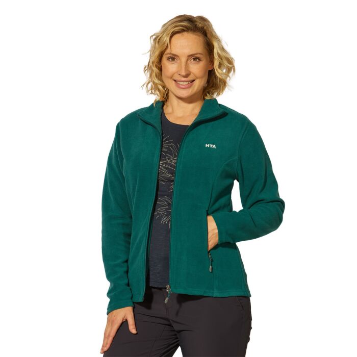 Damen-Fleecejacke uni mit Stehkragen