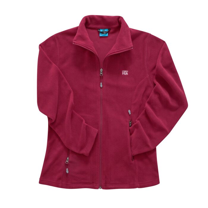 Damen-Fleecejacke uni mit Stehkragen
