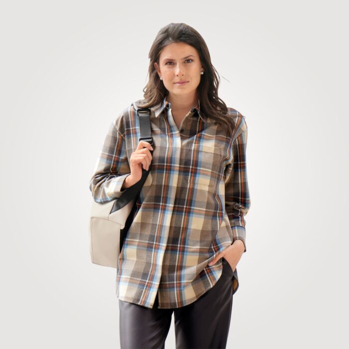 Karierte Long-Flanellbluse von Artime