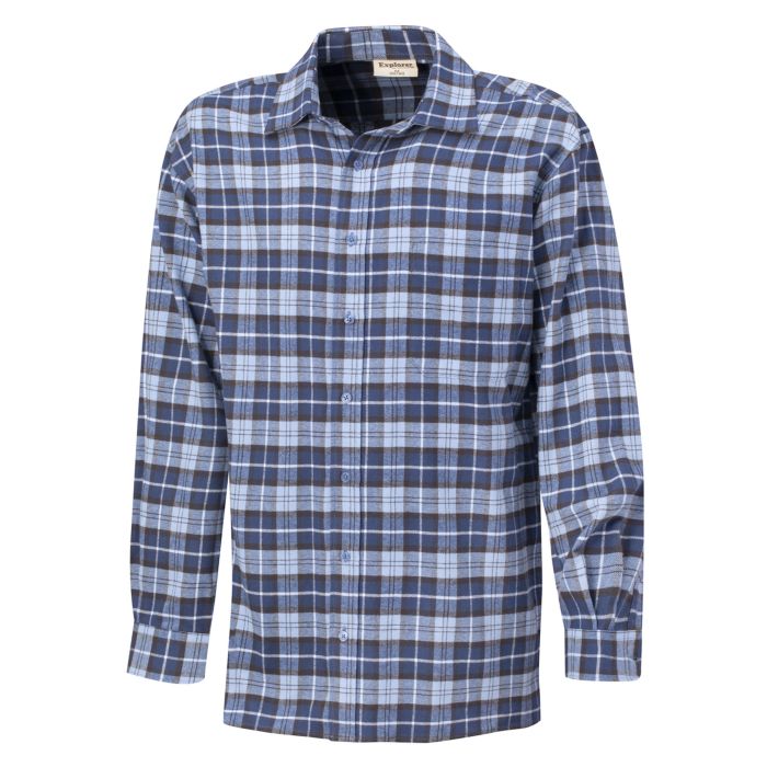 Image of Explorer Flanellhemd blau-hellblau kariert, 45/46 (Xxl) bei Lehner Versand Schweiz
