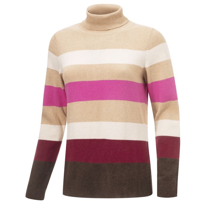 Image of Artime Gestreifter Rollkragenpullover mit schönem Farbspiel, bordeaux, XL bei Lehner Versand Schweiz