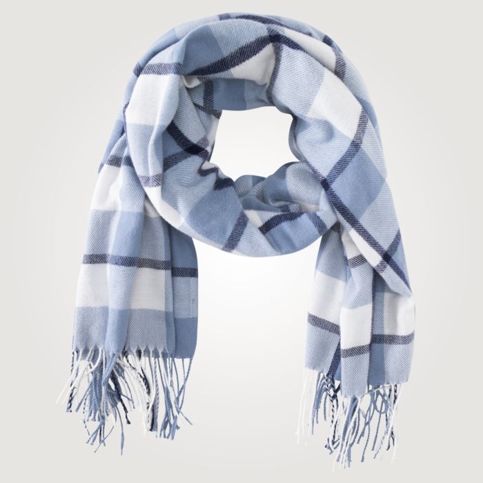 Image of Web-Schal mit Zupffransen, blau bei Lehner Versand Schweiz