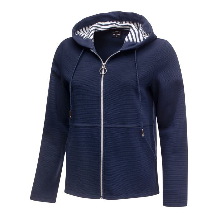 Sweatjacke mit Querrippen-Struktur