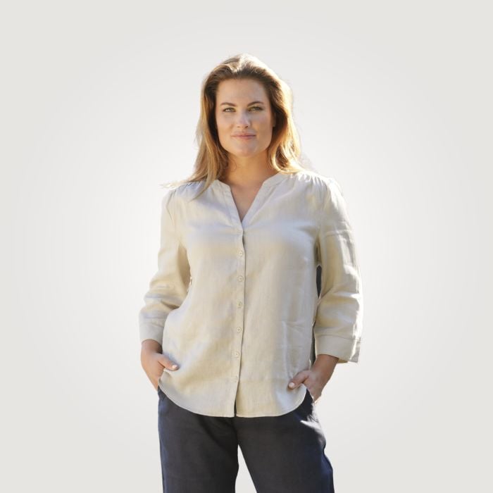 Lockere Leinen-Bluse für Damen günstig ⋆ Lehner Versand