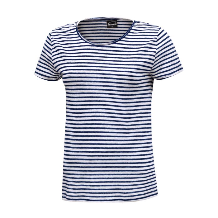 Sommerlich gestreiftes Leinen T-Shirt