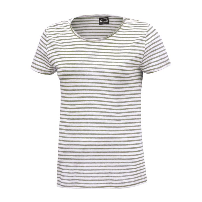 Sommerlich gestreiftes Leinen T-Shirt