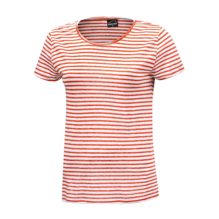 Sommerlich gestreiftes Leinen T-Shirt