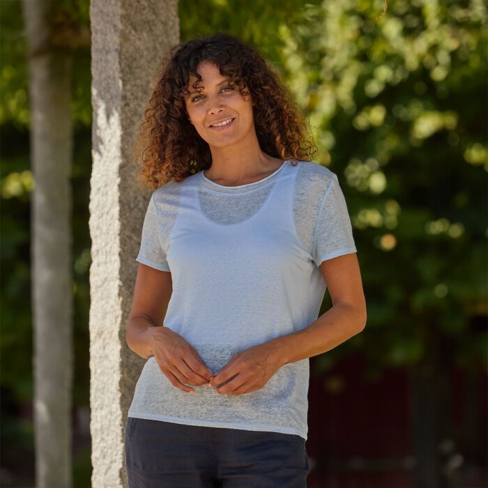 T-shirt uni en lin