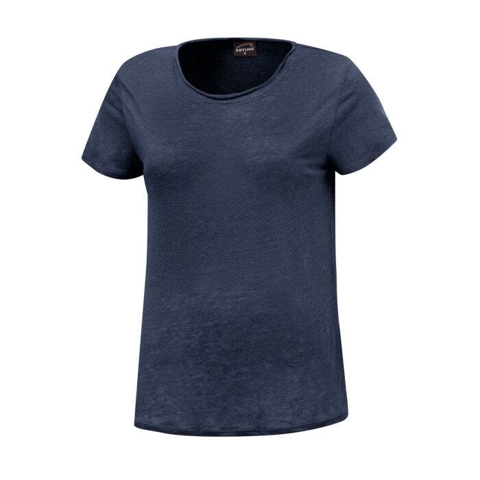 Unifarbenes Leinen T-Shirt