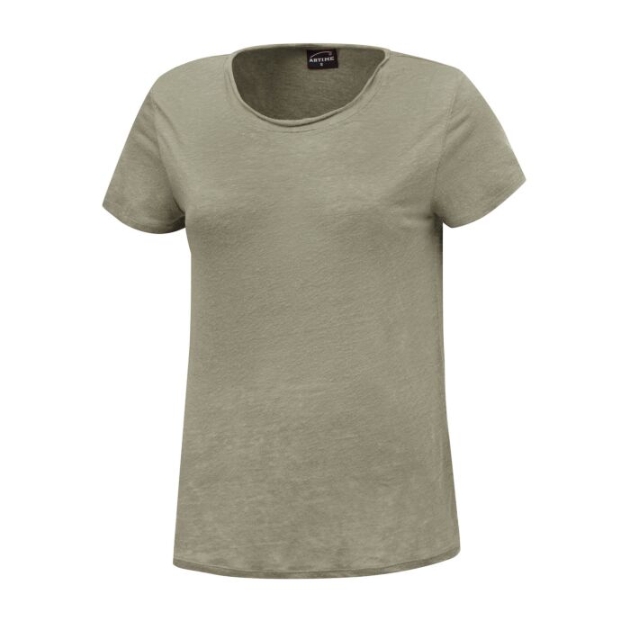 Unifarbenes Leinen T-Shirt
