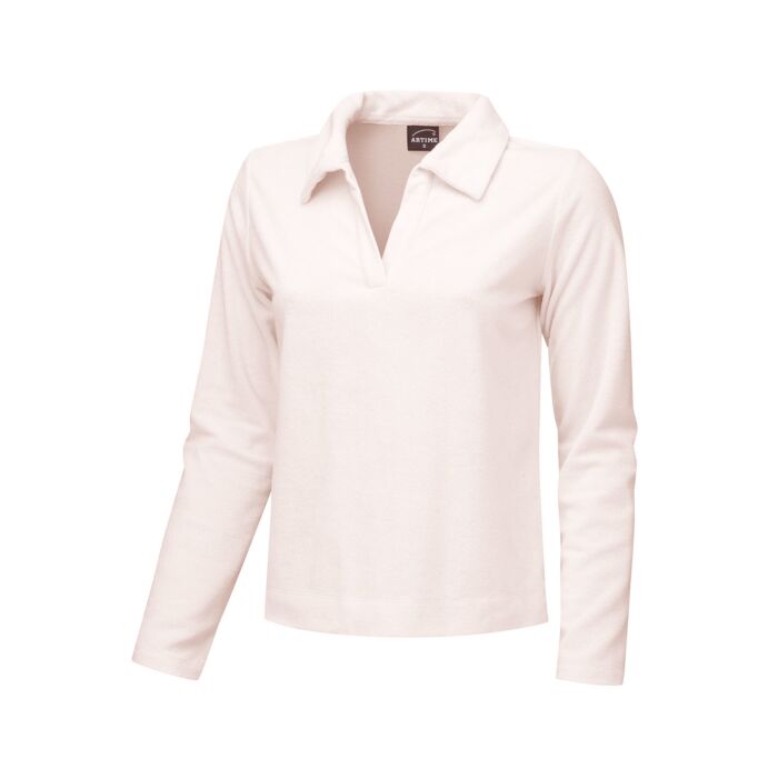Frottee Poloshirt Damen langarm