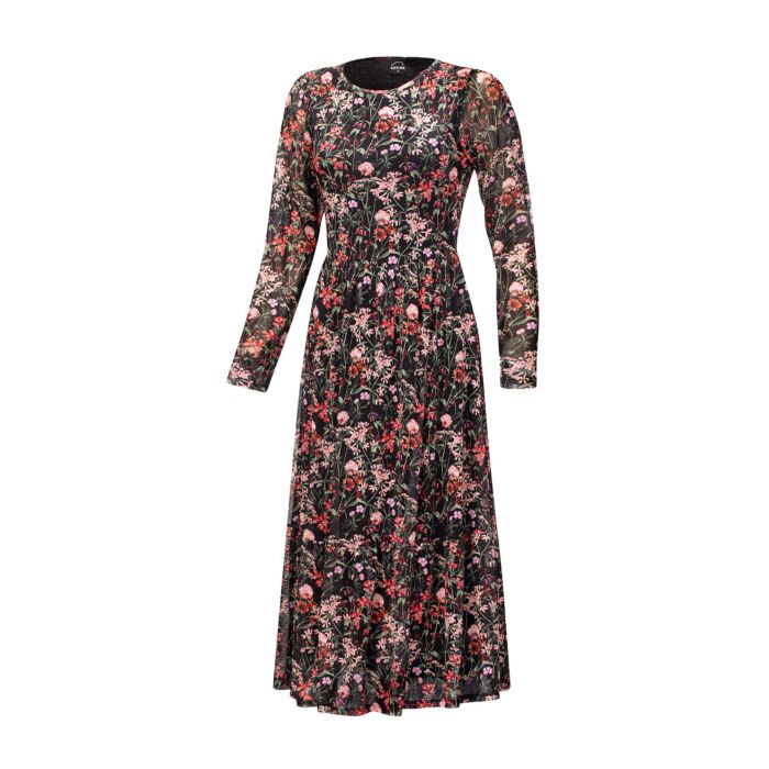 Midi Kleid langarm mit floralem Print main product photo