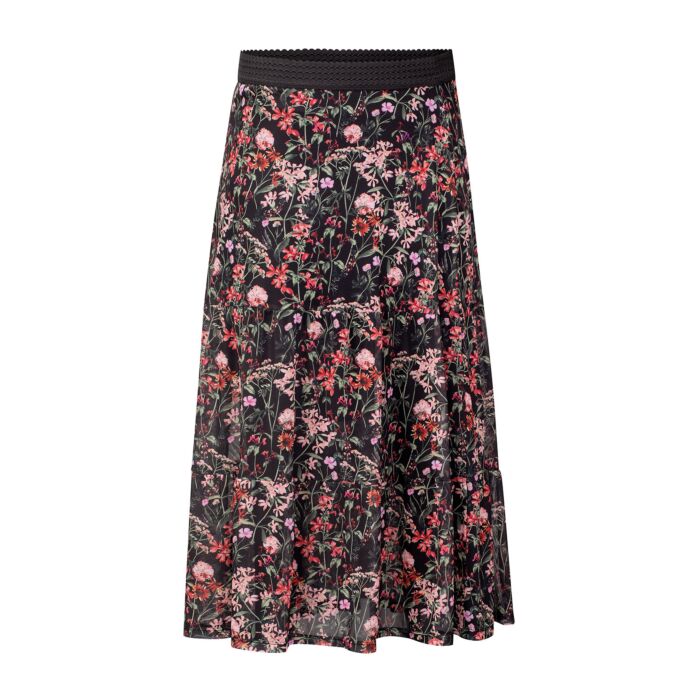 Midi Jupe mit blumigen Allover-Print main product photo