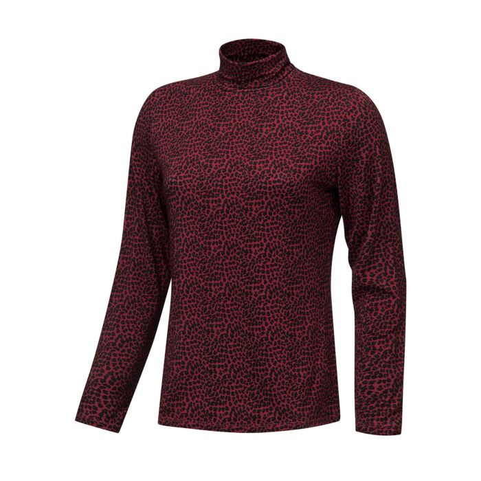 Stretch Rollkragenshirt Damen Animal-Print