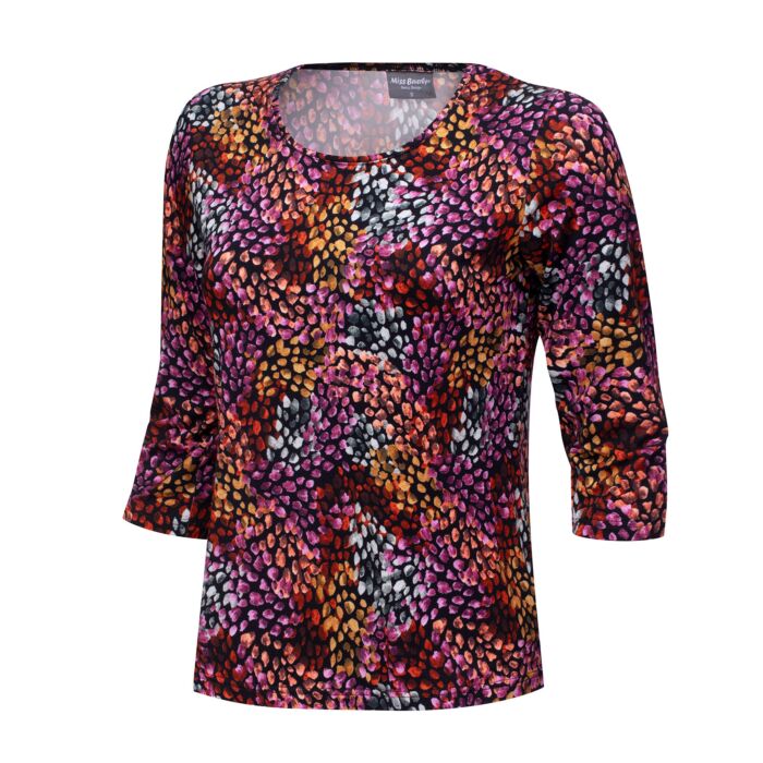 Damen 3/4 Shirt bedruckt mit Viscose-Anteil