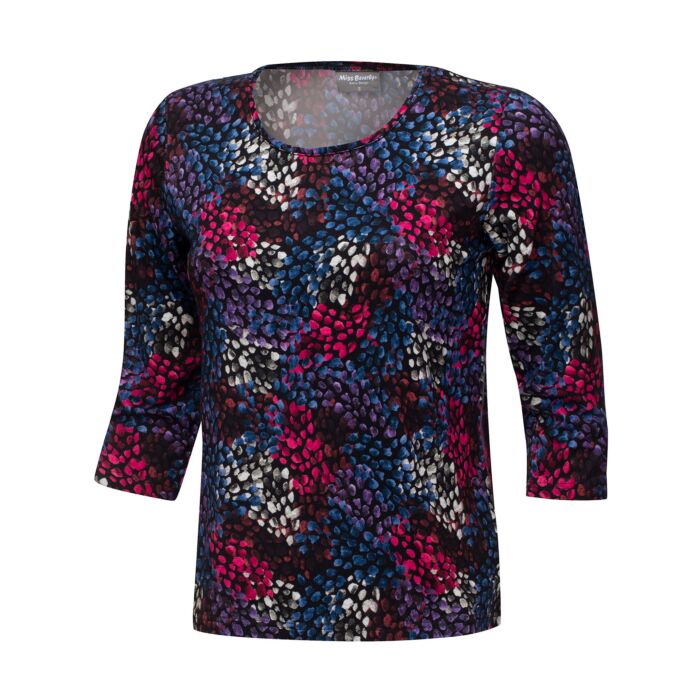 Damen 3/4 Shirt bedruckt mit Viscose-Anteil