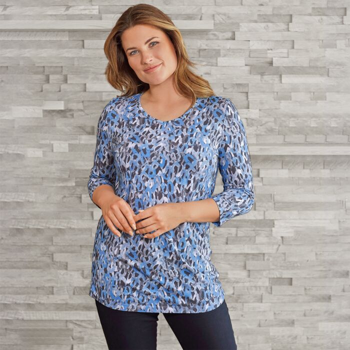 Longshirt pour dames orné d'un imprimé all-over, avec Modal