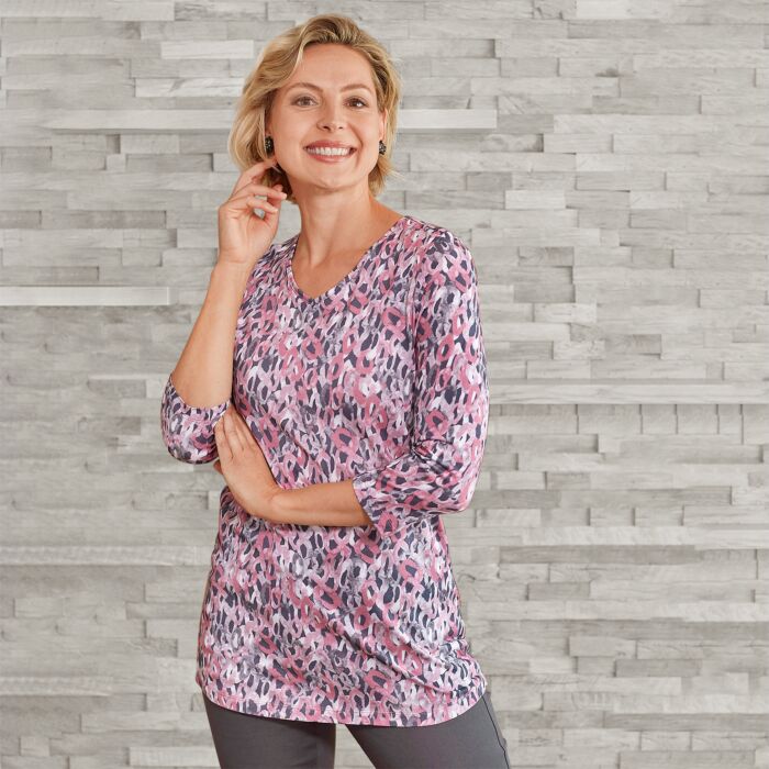Longshirt pour dames orné d'un imprimé all-over, avec Modal