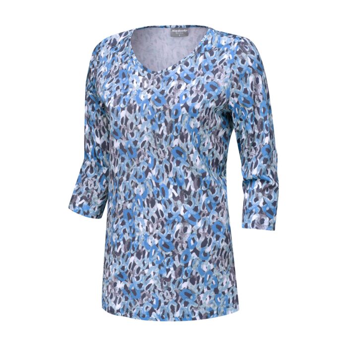 Damen Longshirt Allover-Print mit Modal