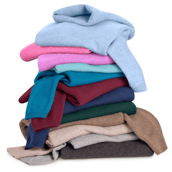 Pull-over dames à col roulé en cachemire certifié GOTS