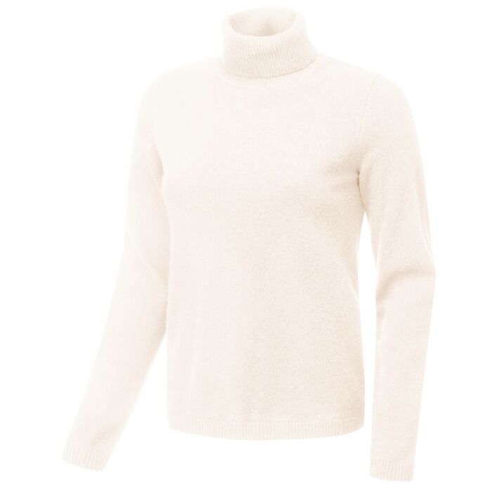 Pull-over dames à col roulé en cachemire certifié GOTS