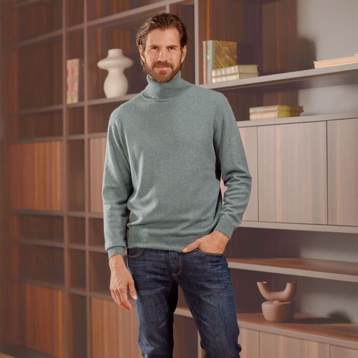 Kaschmir Pullover Rollkragenpullover Herren Merinowolle