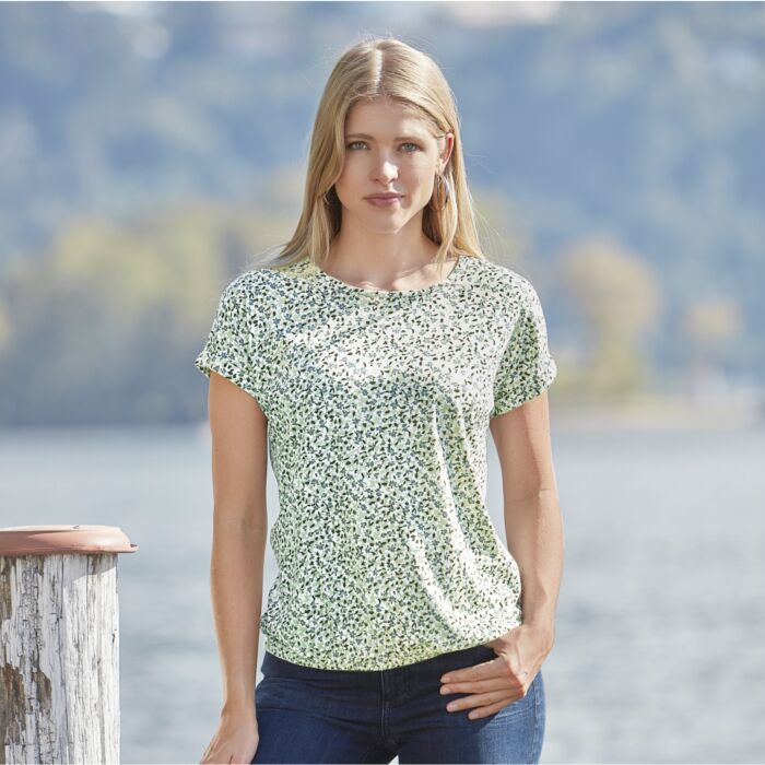 T-shirt confortable à imprimé floral pour dames