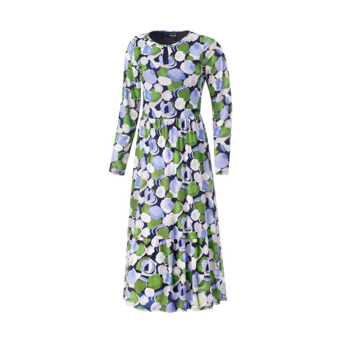 Robe midi imprimée avec encolure arrondie